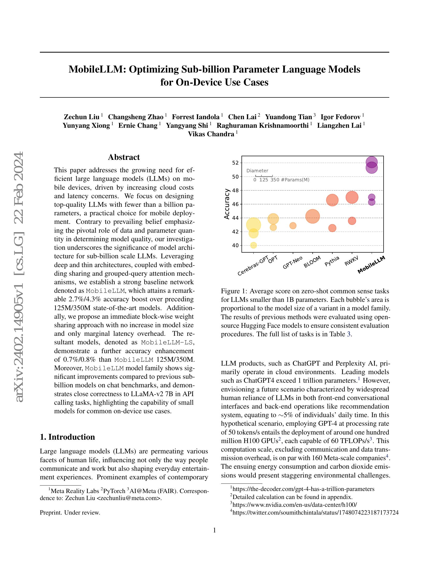 Mobilellm Optimizing Sub Billion Parameter Language Models For On