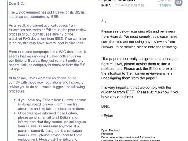 r/China - Huawei has been banned from IEEE as reviewer/editor