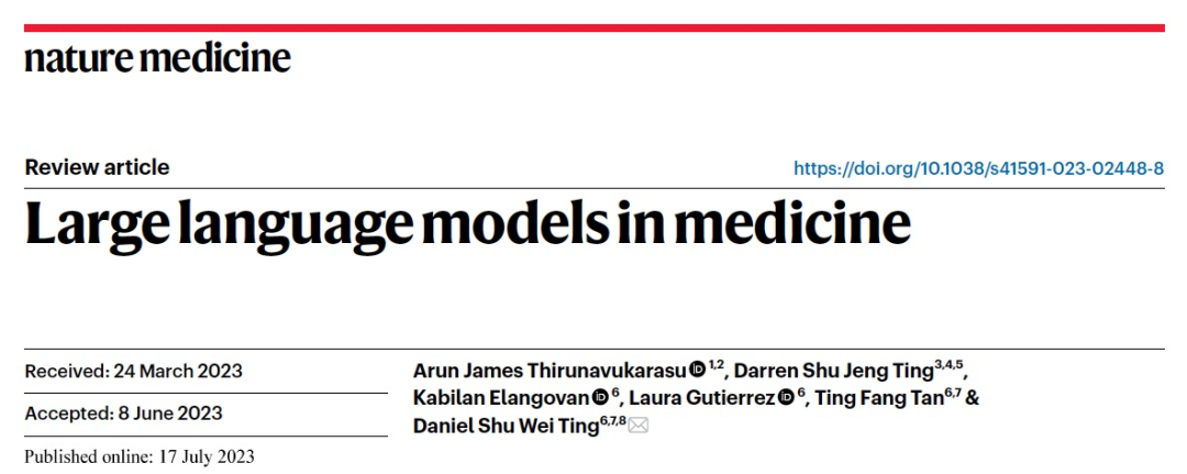 Nat. Med. | 医学中的大型语言模型
