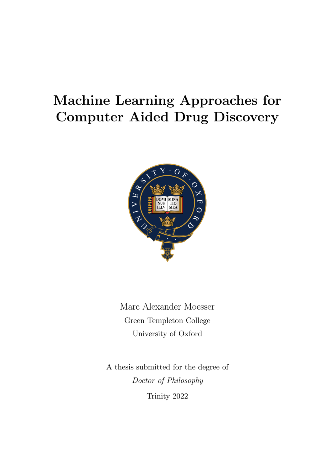 博士论文 | 用于计算机辅助药物发现的机器学习方法 309页