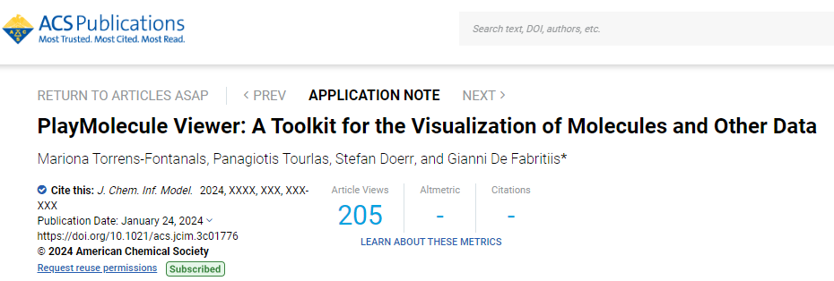 J. Chem. Inf. Model. | PlayMolecule Viewer一个用于可视化分子及其他数据的工具包
