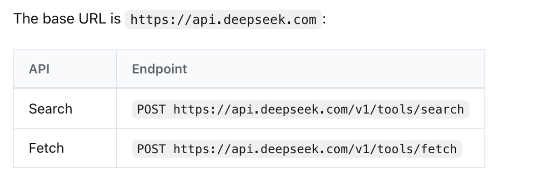 Search と Fetch のエンドポイントを示す公式ドキュメント