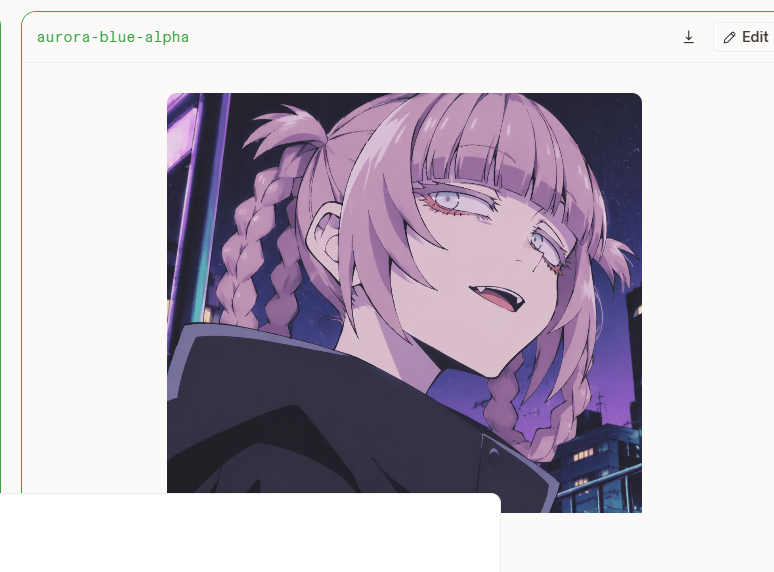 Anime-Porträt aus der Community mit der Bezeichnung aurora-blue-alpha