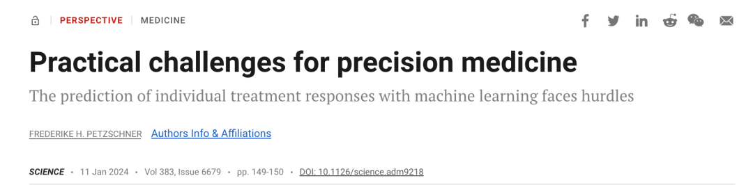 Science | 精准医疗的挑战