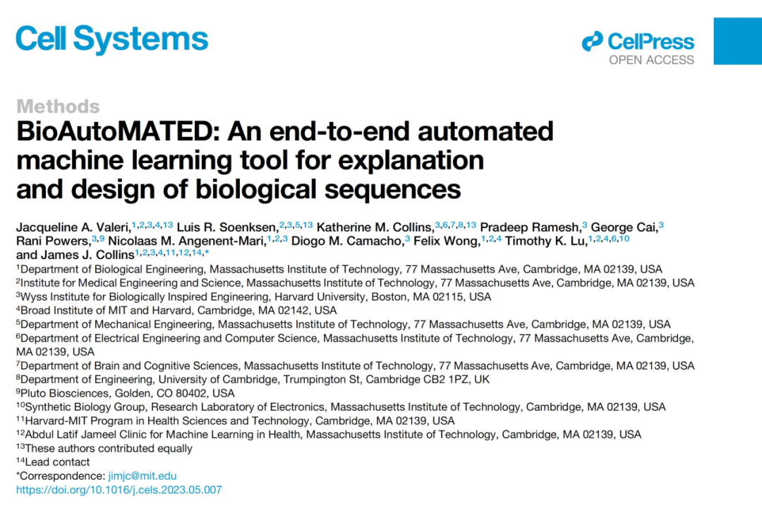 Cell. Syst. | 一种端到端的自动化机器学习工具，用于解释和设计生物序列