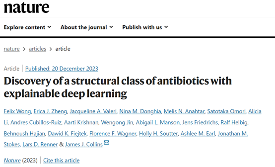 Nature | 可解释深度学习发现新抗生素
