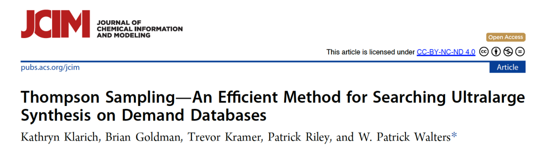 J. Chem. Inf. Model. | 汤普森采样：一种高效搜索超大规模按需合成数据库的方法