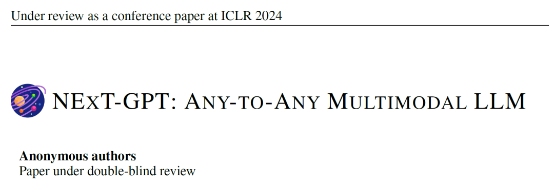 ICLR 2024 | NExT-GPT：任意多模态大语言模型