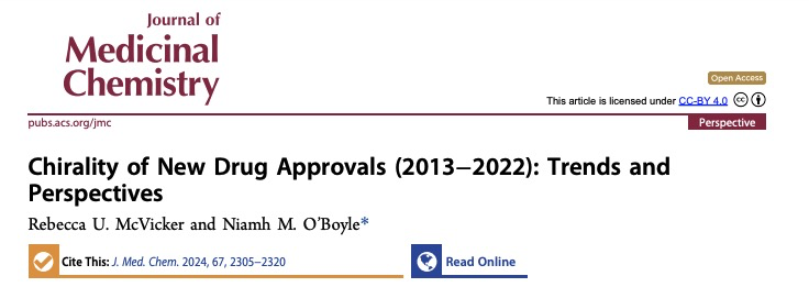 J. Med. Chem. | 新药批准药物的手性（2013-2022年）趋势与展望