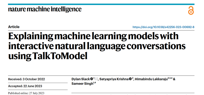 Nat. Mach. Intell. | 通过交互式自然语言对话解释机器学习模型