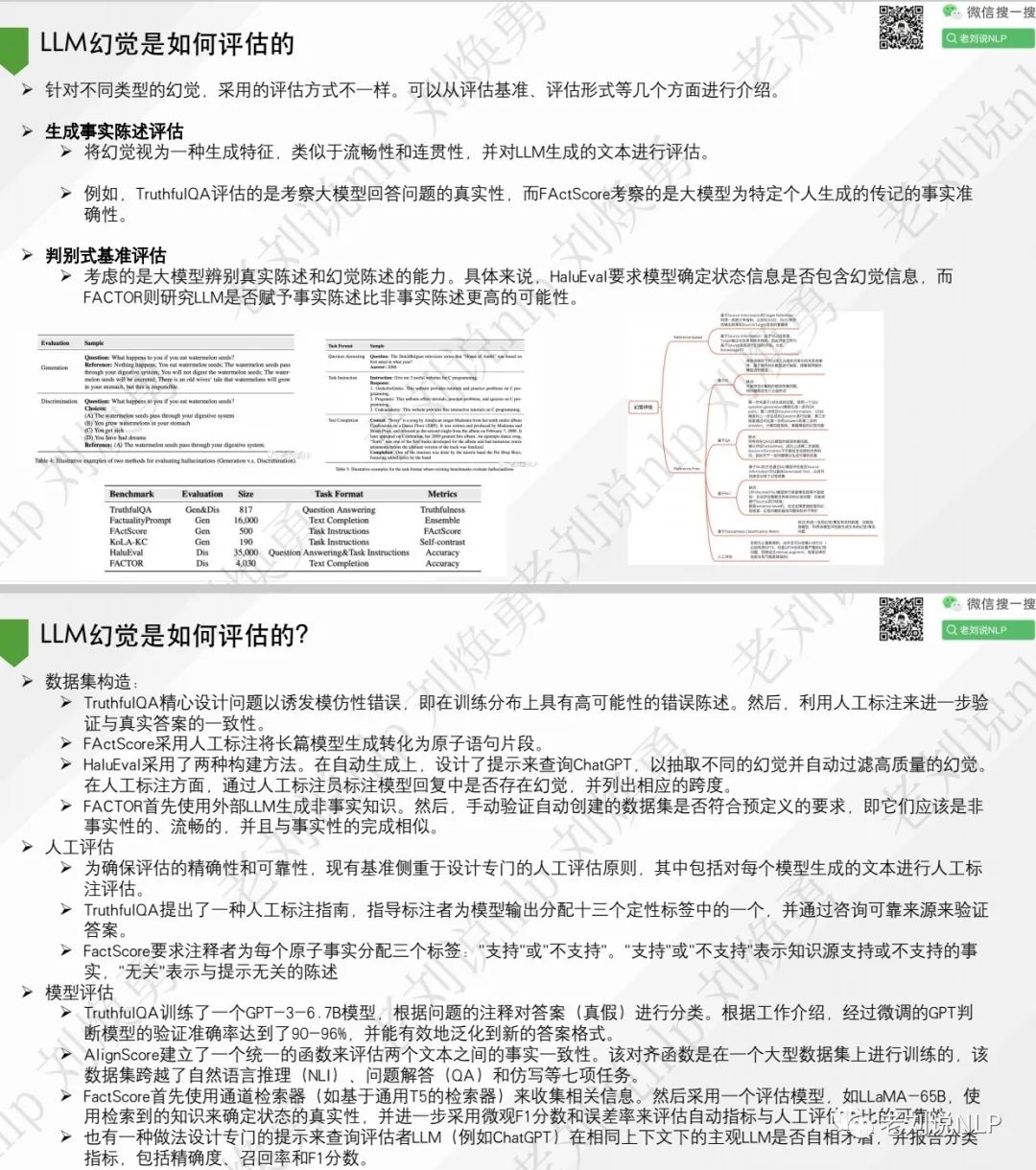 老刘说NLP技术社区分享：关于大模型幻觉及大模型理论与实践的两个报告