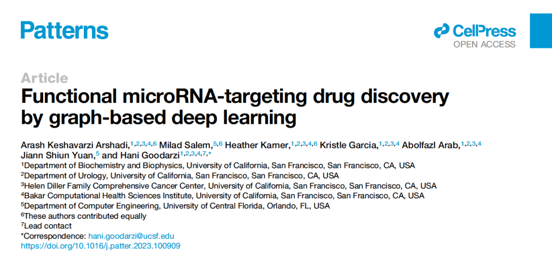 Patterns | 基于图的深度学习发现功能性microRNA靶向药物