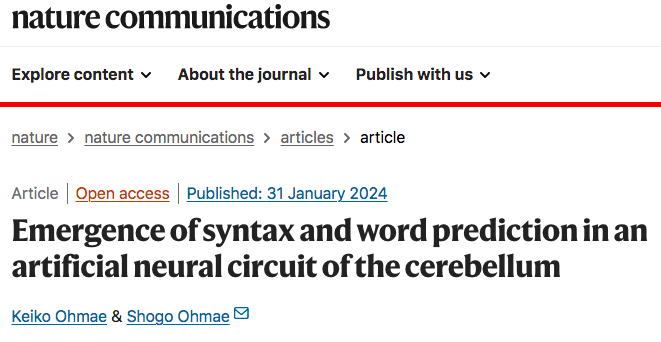 Nat. Commun.速递：语义与词语预测从模仿小脑的人工神经网络中涌现