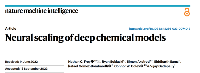 Nat. Mach. Intell. | 深度化学模型的神经缩放