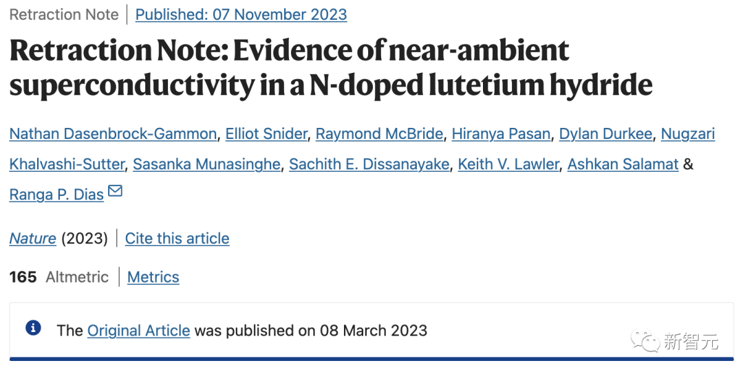 「室温超导惯犯」又被Nature撤稿！8位合著者联名举报，Dias：你们的博士学位也该撤销