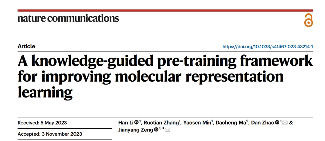 Nat. Commun. | 基于知识引导的分子预训练框架