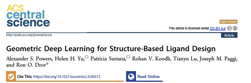 ACS Cent. Sci. | 基于几何深度学习的配体设计