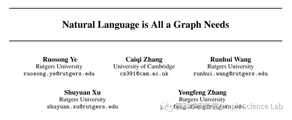 论文 | Natural Language is All a Graph Needs