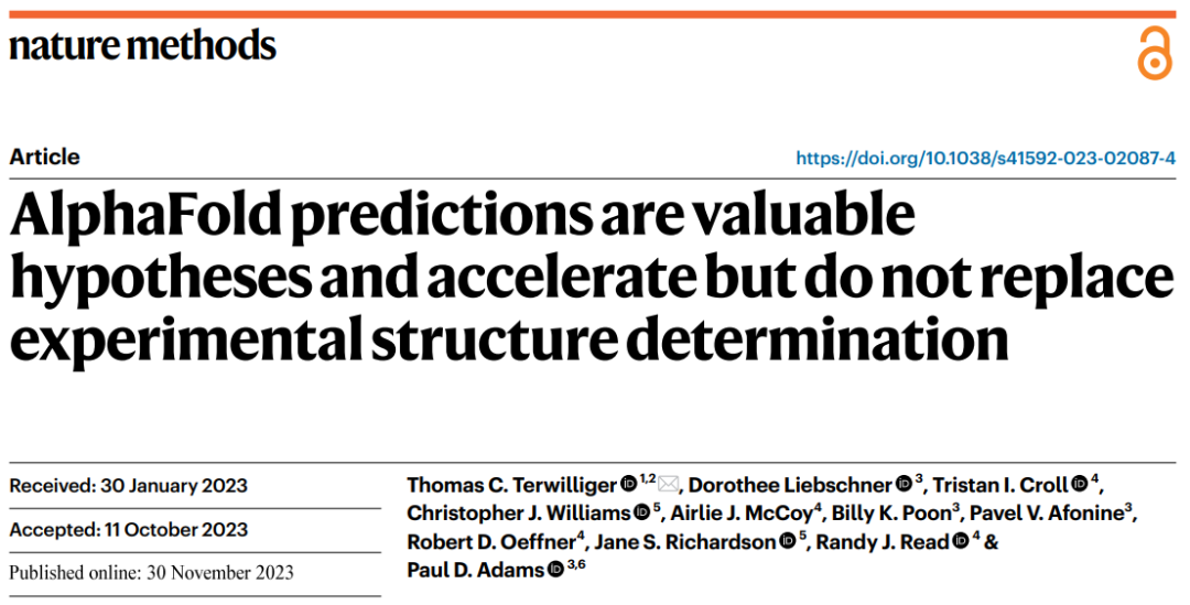 Nat Methods｜AlphaFold预测是有价值的假设，可以加速但不能取代实验结构测定