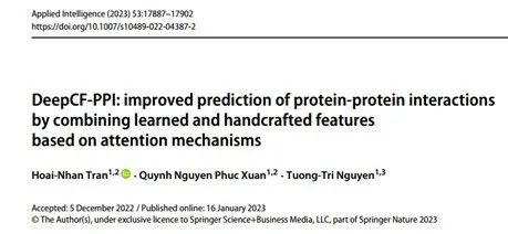 DeepCF-PPI: 一种基于注意机制结合学习特征和手工制作特征的蛋白质相互作用预测方法