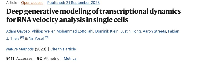 Nat. Methods | 深度生成模型在单细胞 RNA 分析中的转录动态建模