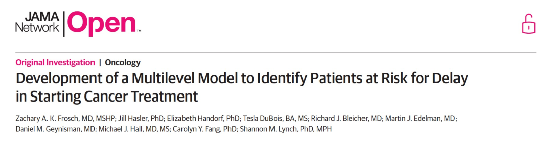 制定一个多层次模型，以识别癌症治疗延迟风险的患者