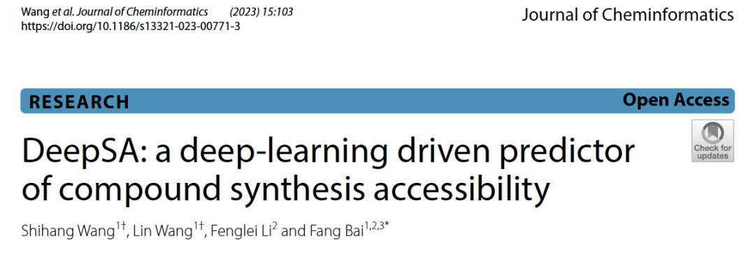 J. Cheminform. | 基于深度学习的化合物合成可及性预测器