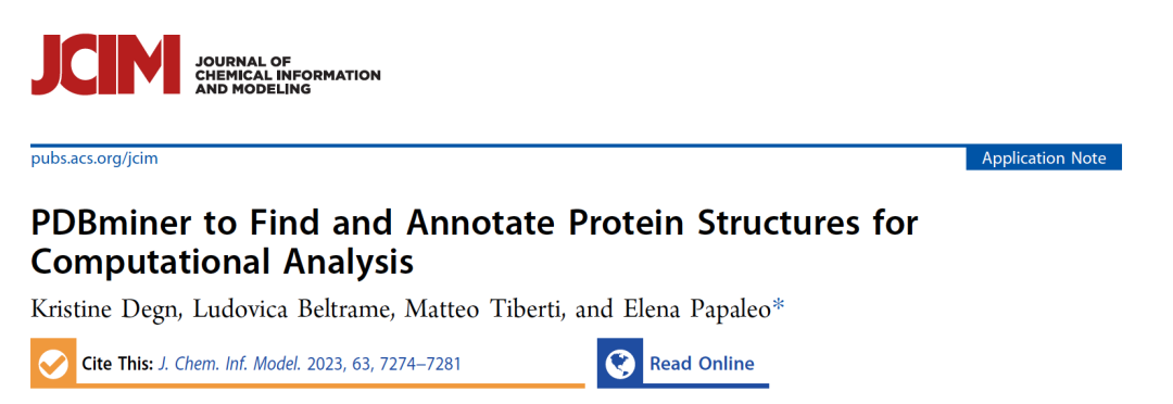 J. Chem. Inf. Model. | 用于查找和注释蛋白质结构以进行计算分析