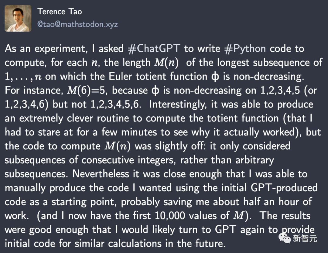 陶哲轩：GPT-4神助攻，写Python代码轻松省半小时- 智源社区