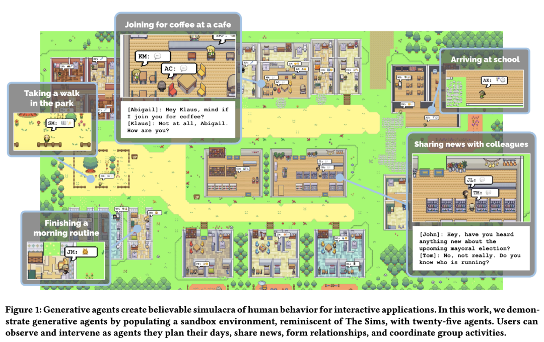 25个AI智能体，在虚拟小镇自由成长