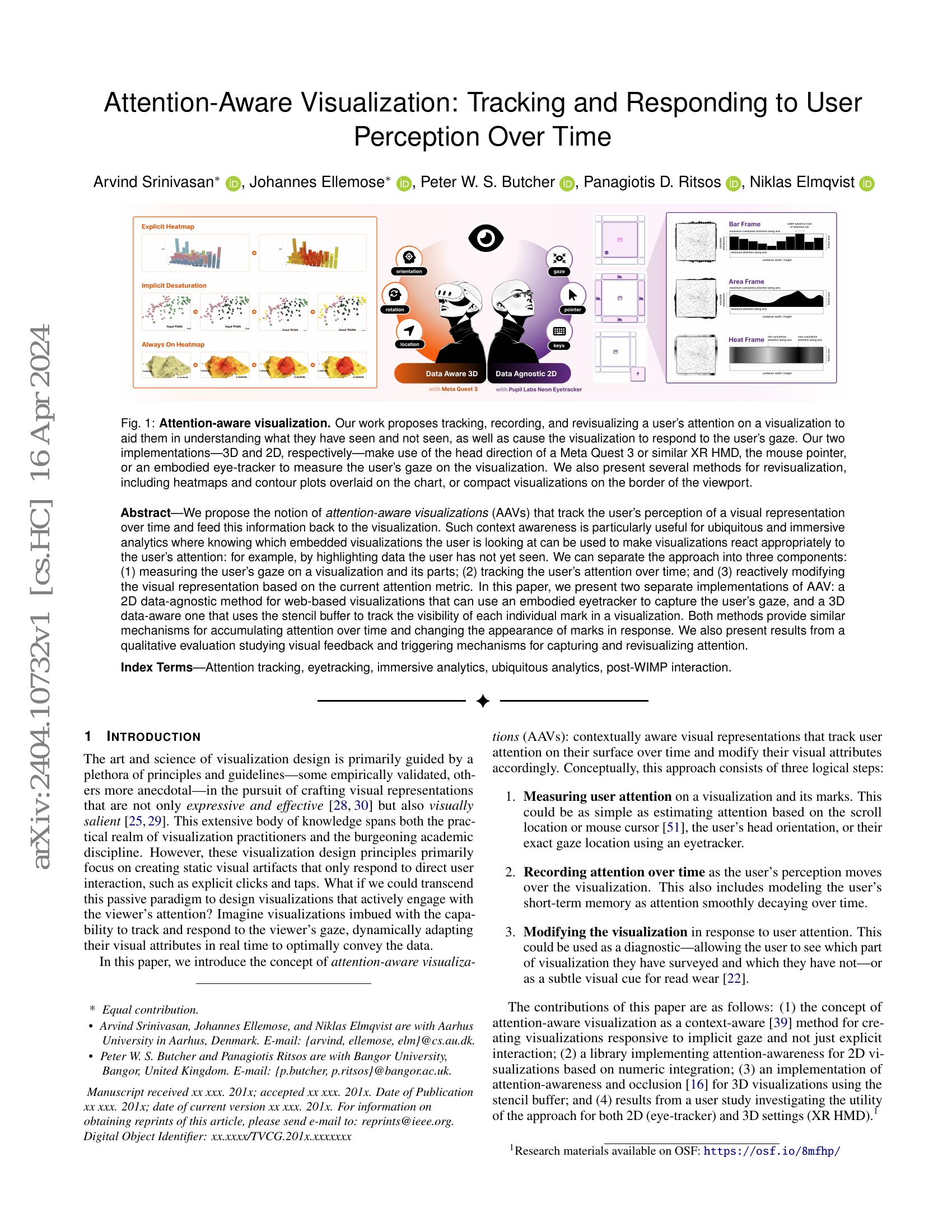 Attention-Aware Visualization: Tracking and Responding to User ...
