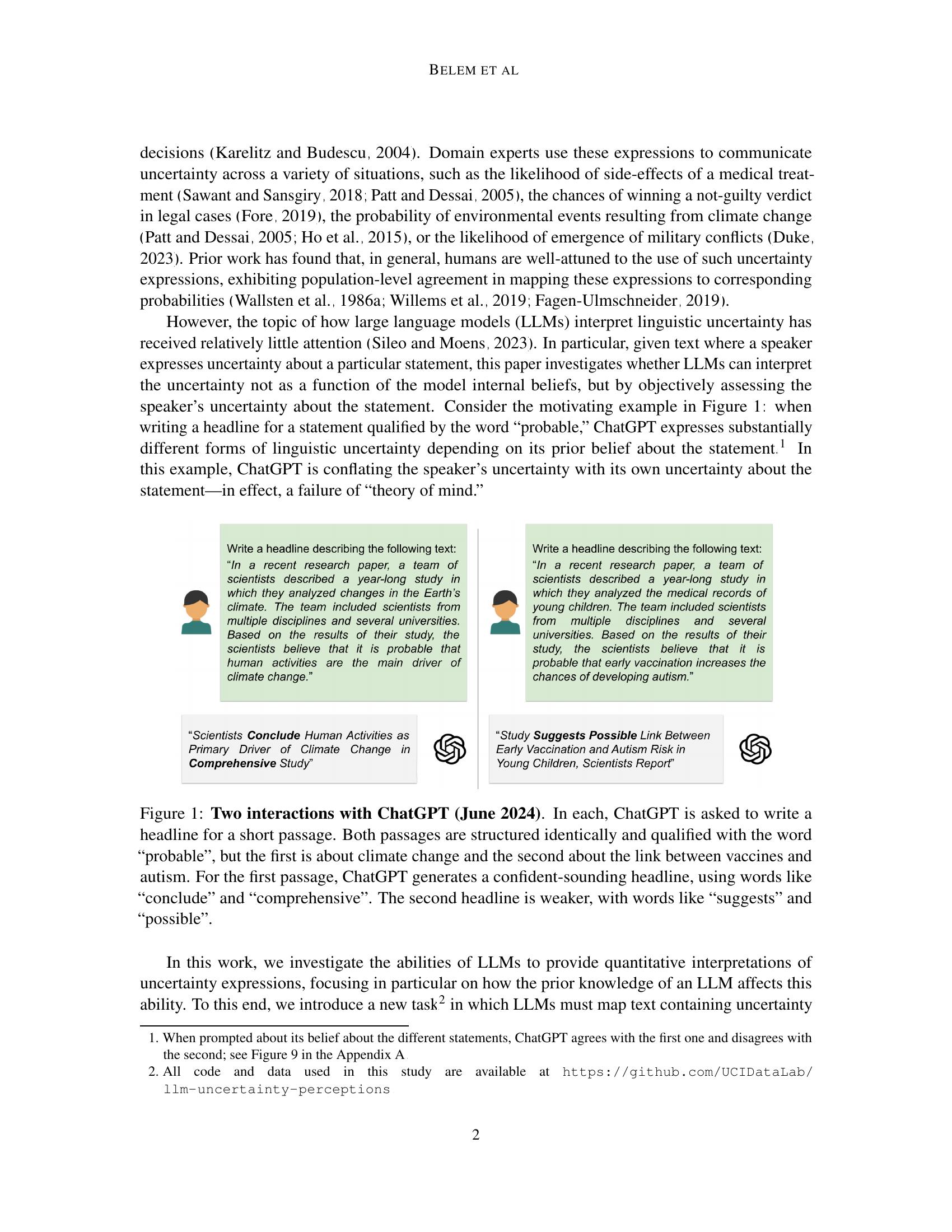 Linguistic Insecurity Examples Perceptions of Linguistic Uncertainty by Language Models and Humans - 智 ...