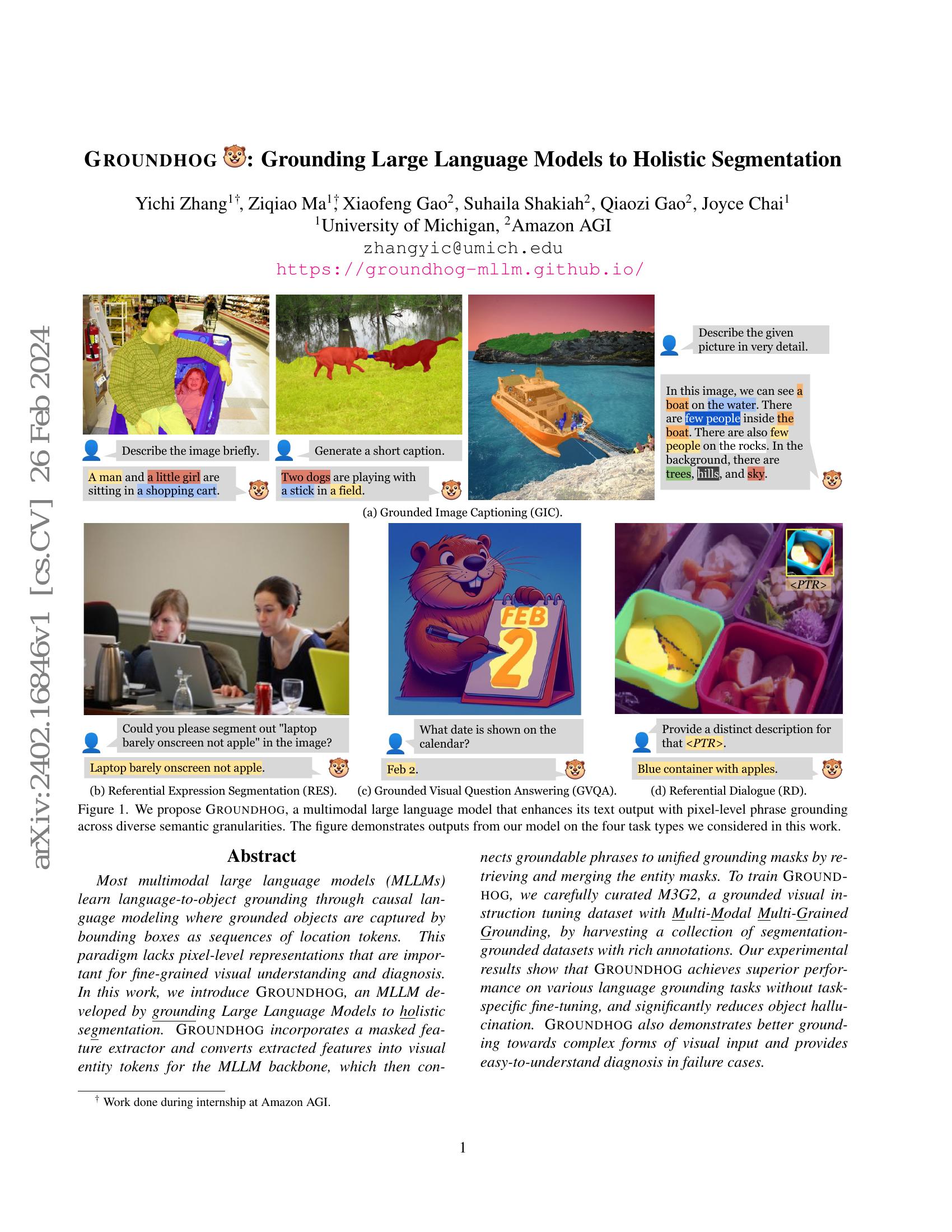 GROUNDHOG: Grounding Large Language Models to Holistic Segmentation - 智 ...