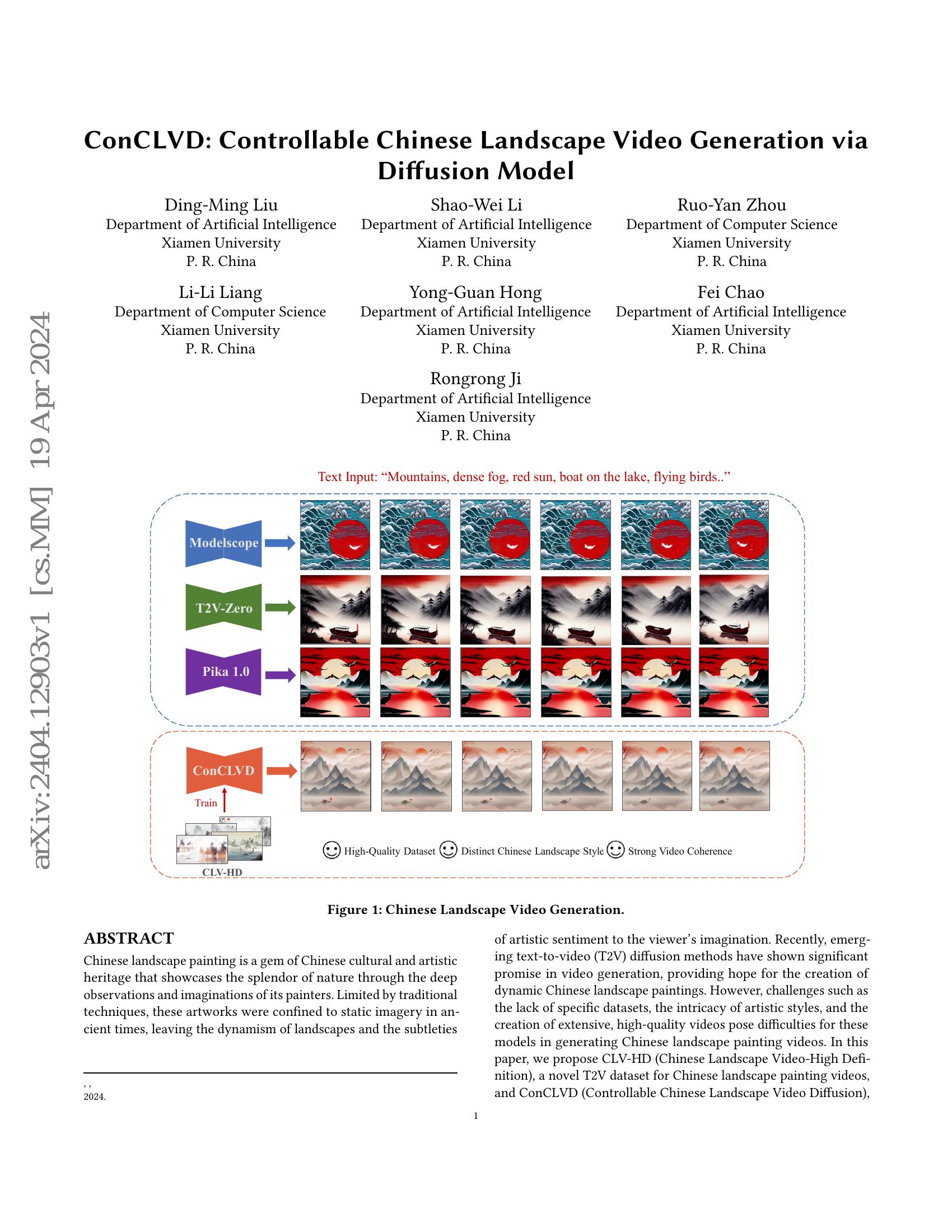 ConCLVD: Controllable Chinese Landscape Video Generation via Diffusion ...