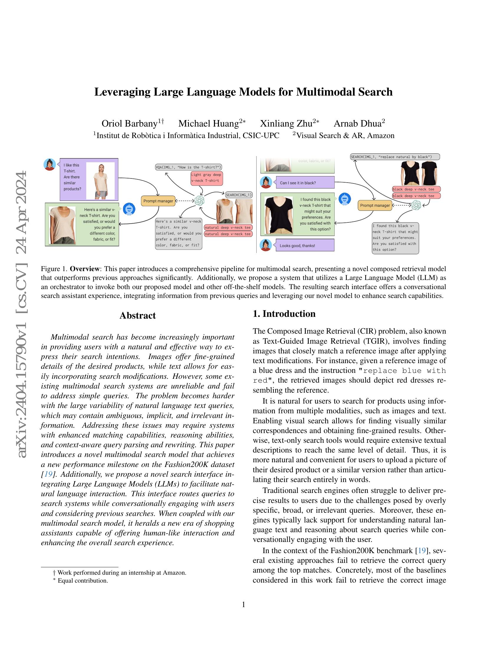 Leveraging Large Language Models for Multimodal Search - 智源社区论文