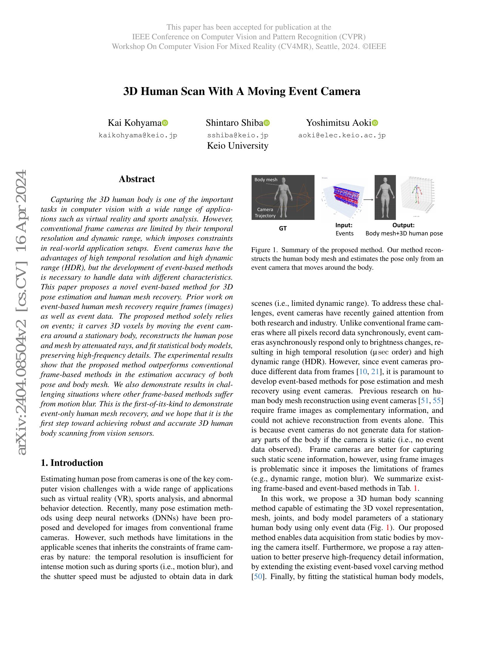 3D Human Scan With A Moving Event Camera - 智源社区论文