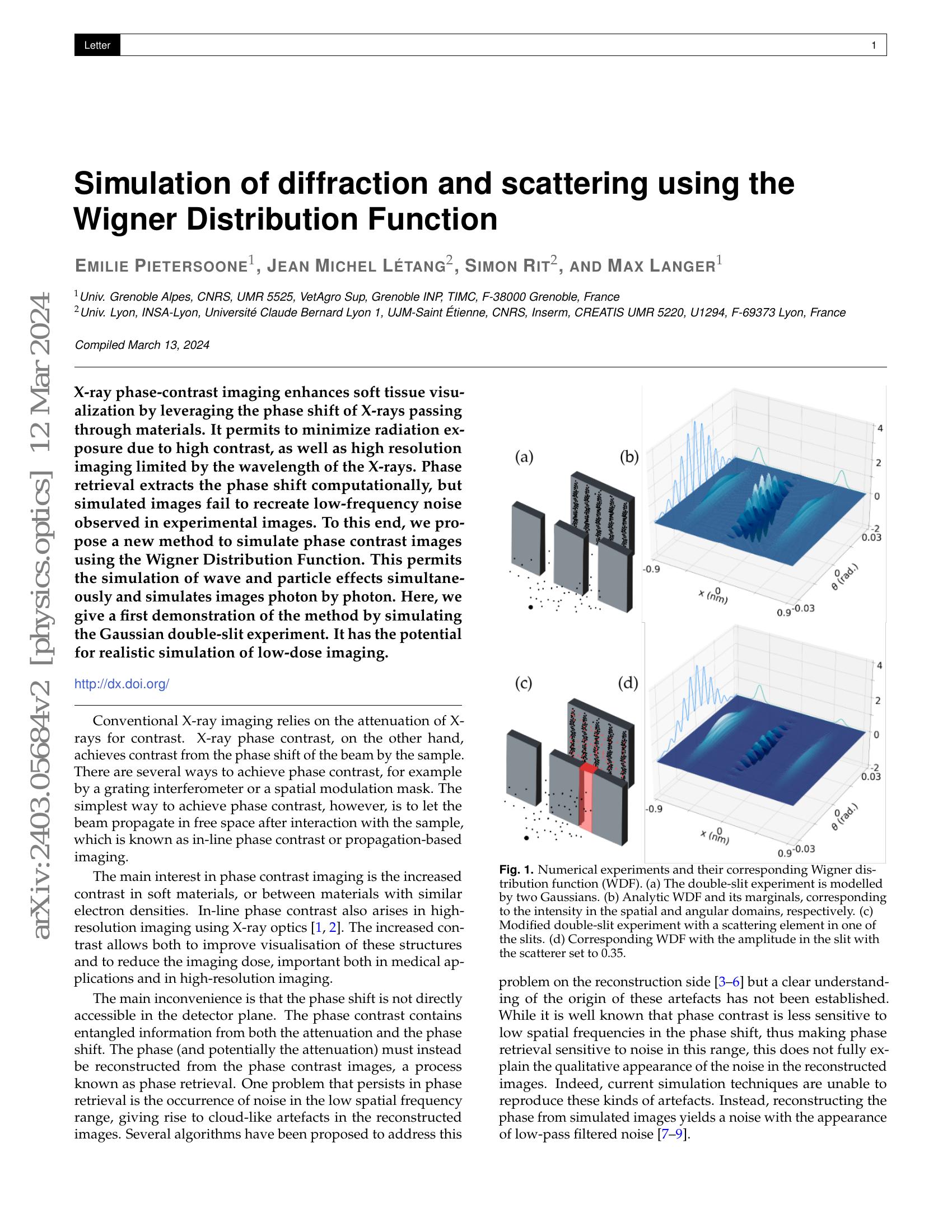 Simulation of diffraction and scattering using the Wigner Distribution ...