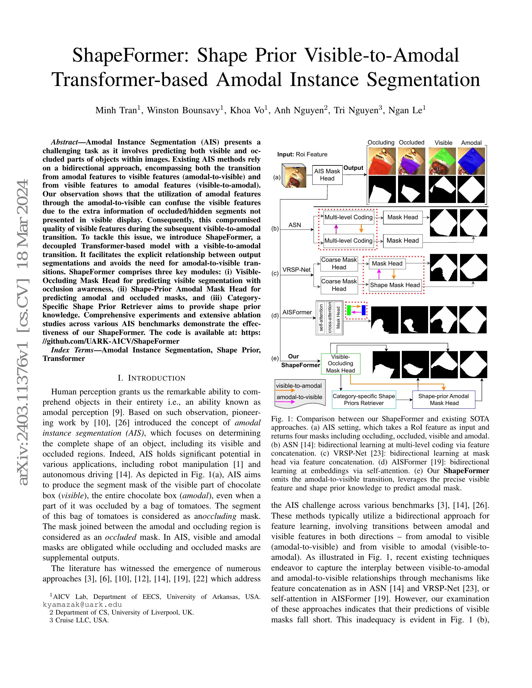 ShapeFormer: Shape Prior Visible-to-Amodal Transformer-based Amodal ...
