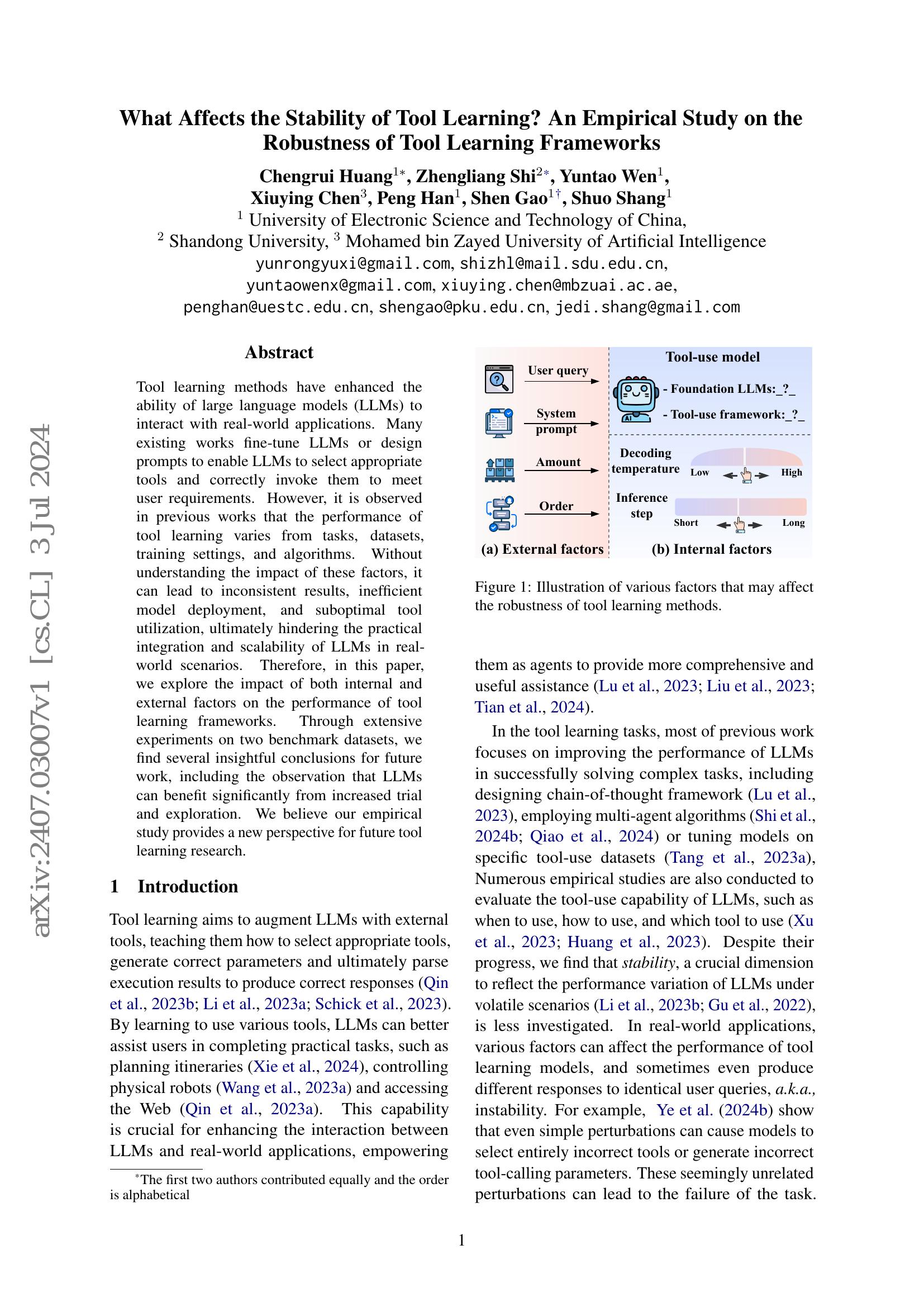What Affects the Stability of Tool Learning? An Empirical Study on the ...