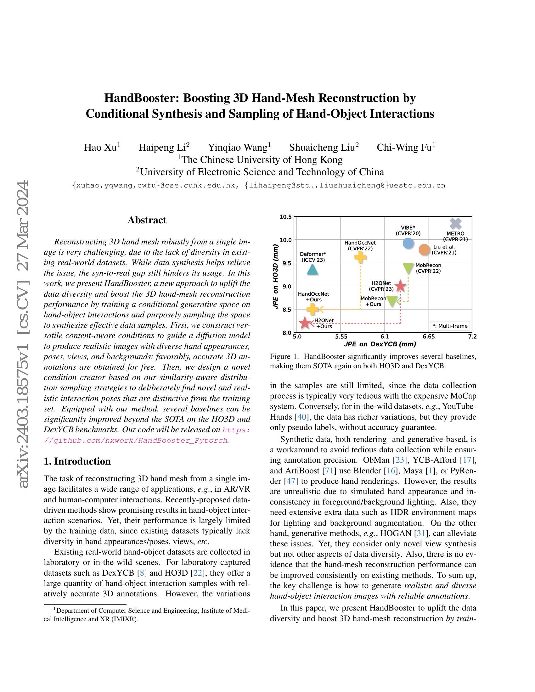 HandBooster: Boosting 3D Hand-Mesh Reconstruction by Conditional ...