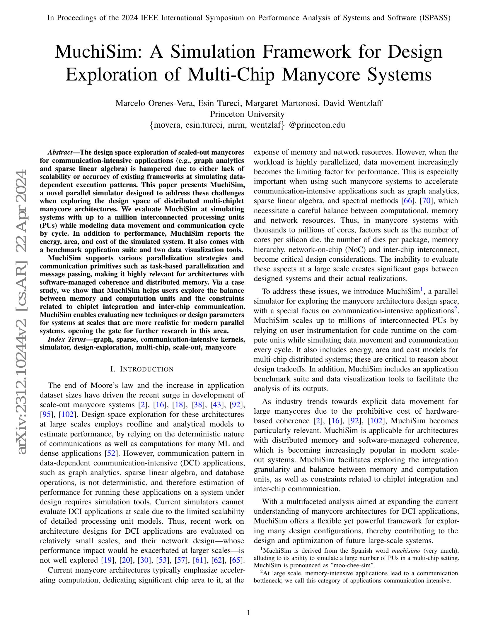 Muchisim: A Simulation Framework for Design Exploration of Multi-Chip ...