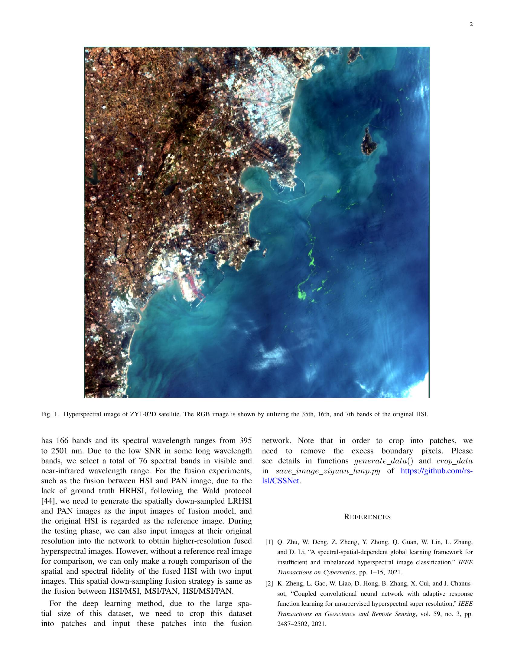 Real HSI-MSI-PAN image dataset for the hyperspectral/multi-spectral ...