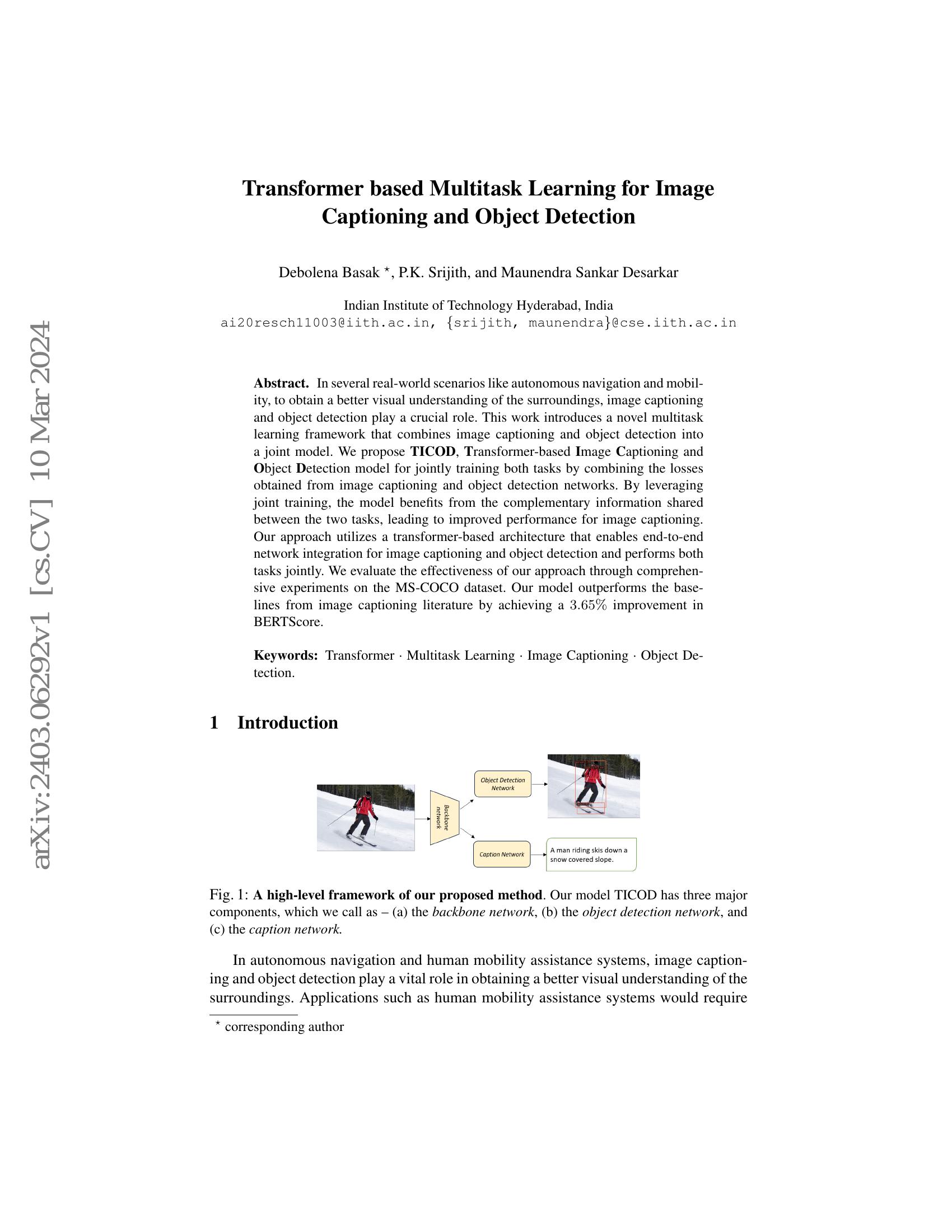 Transformer based Multitask Learning for Image Captioning and Object ...