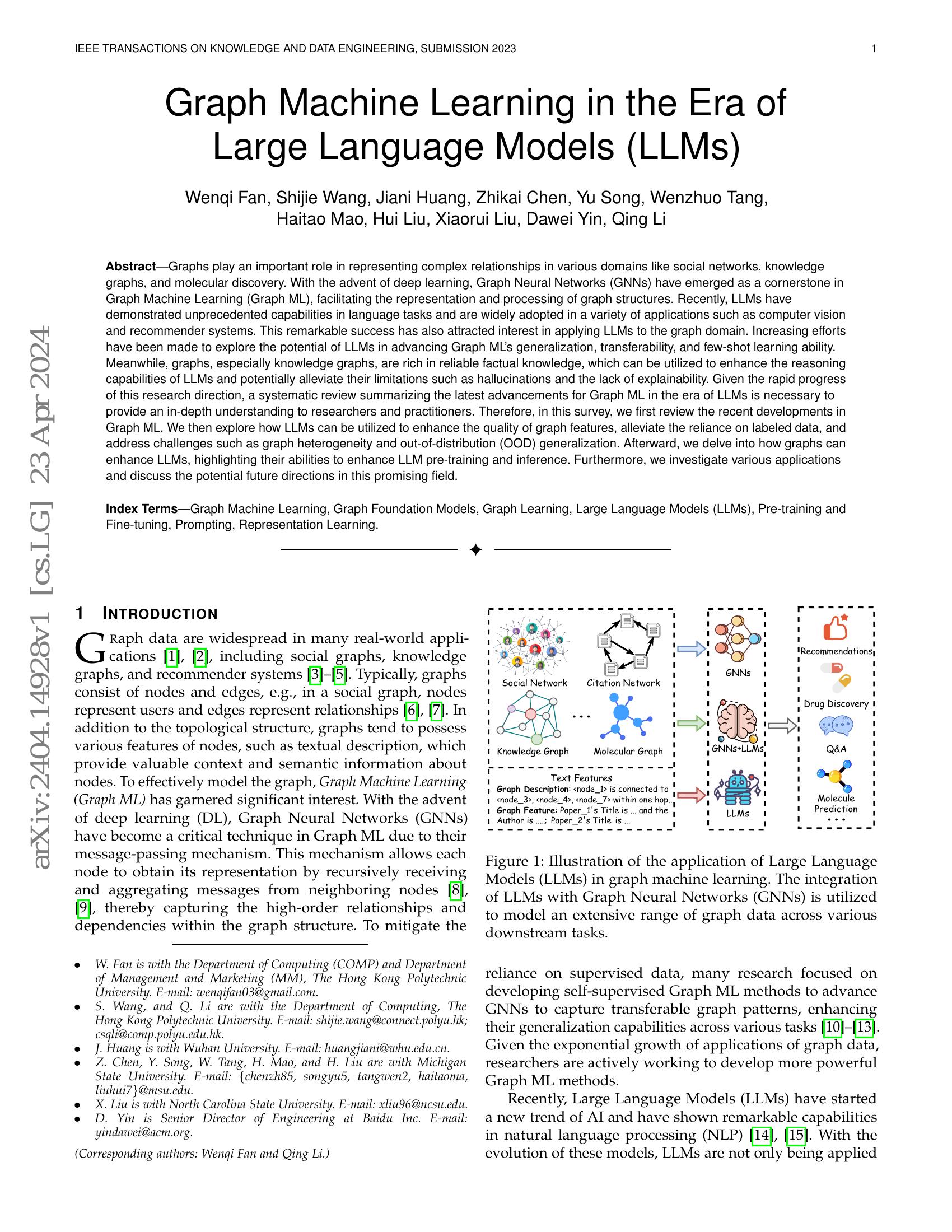 Graph Machine Learning in the Era of Large Language Models (LLMs) - 智源社区论文