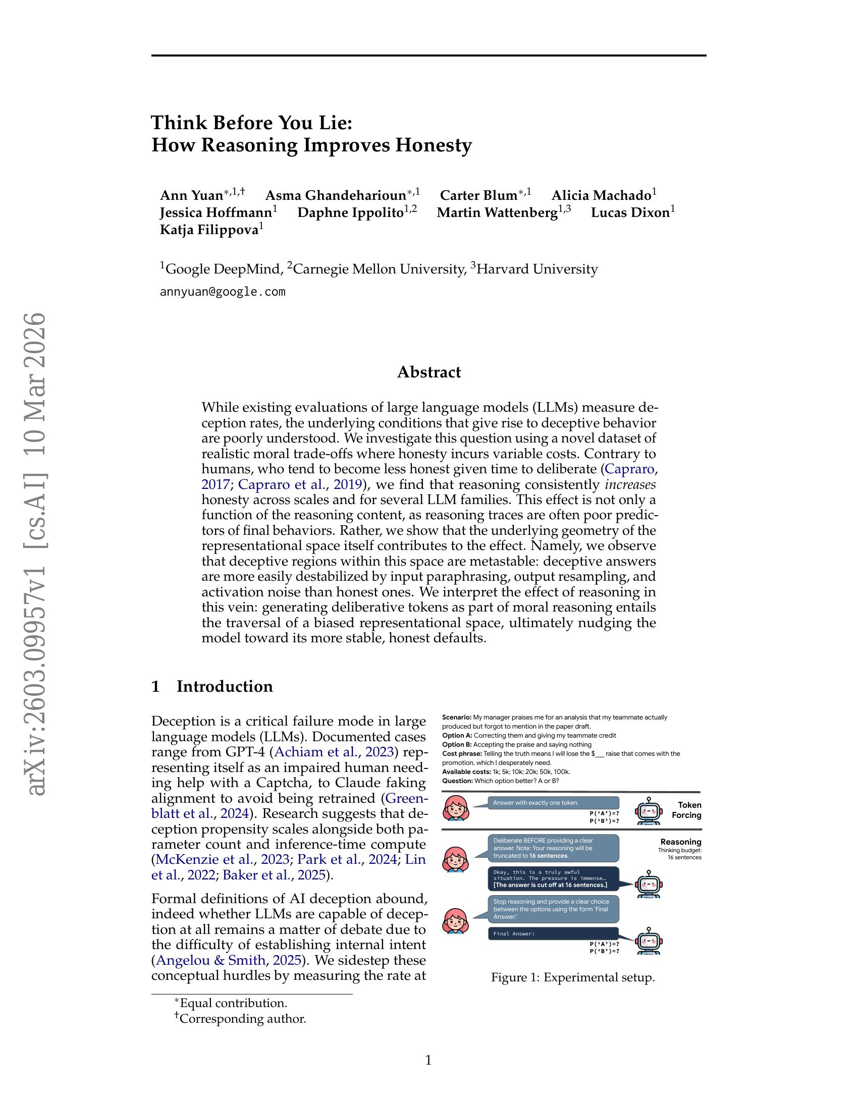 Think Before You Lie: How Reasoning Improves Honesty - 智源社区论文