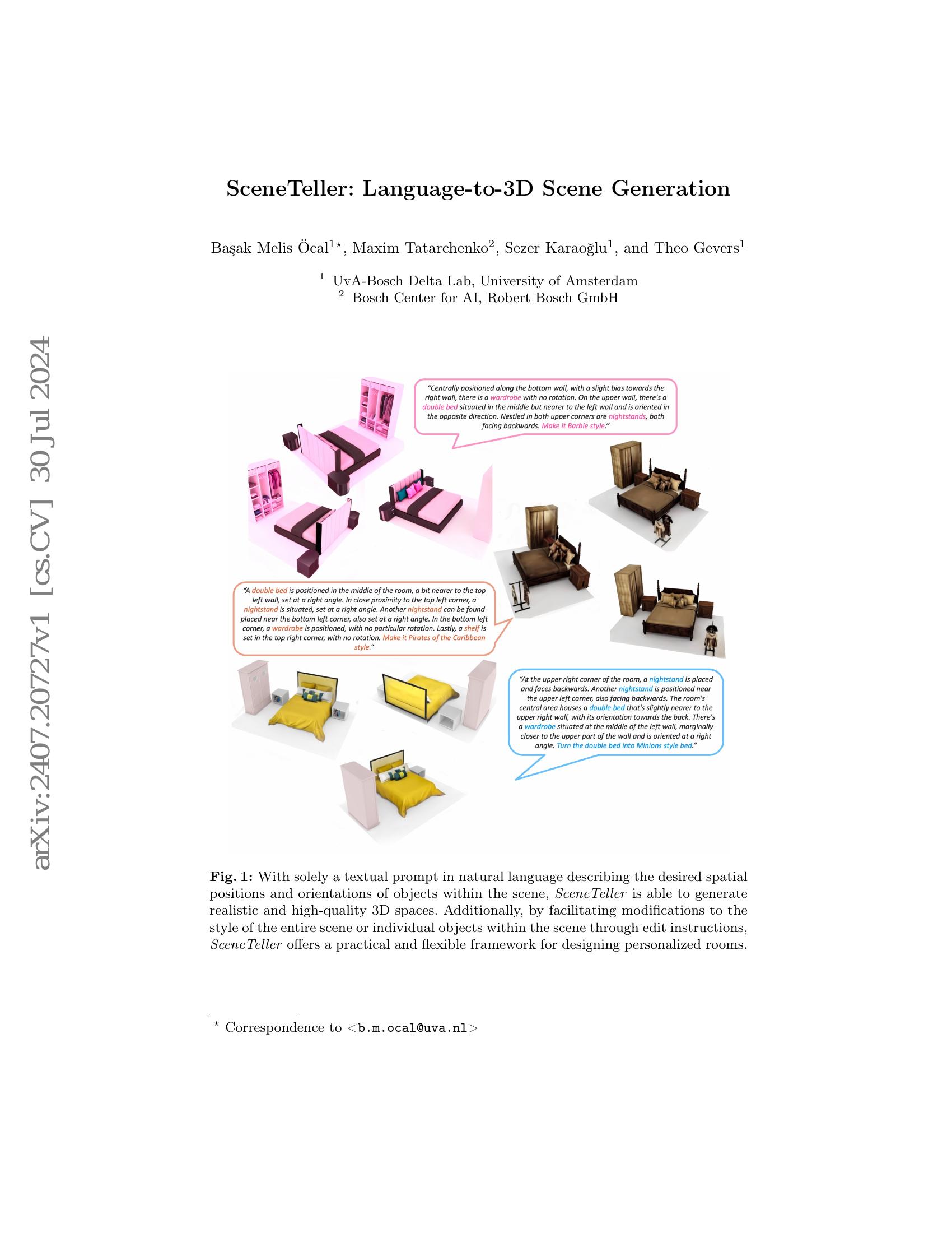 SceneTeller: Language-to-3D Scene Generation - 智源社区论文