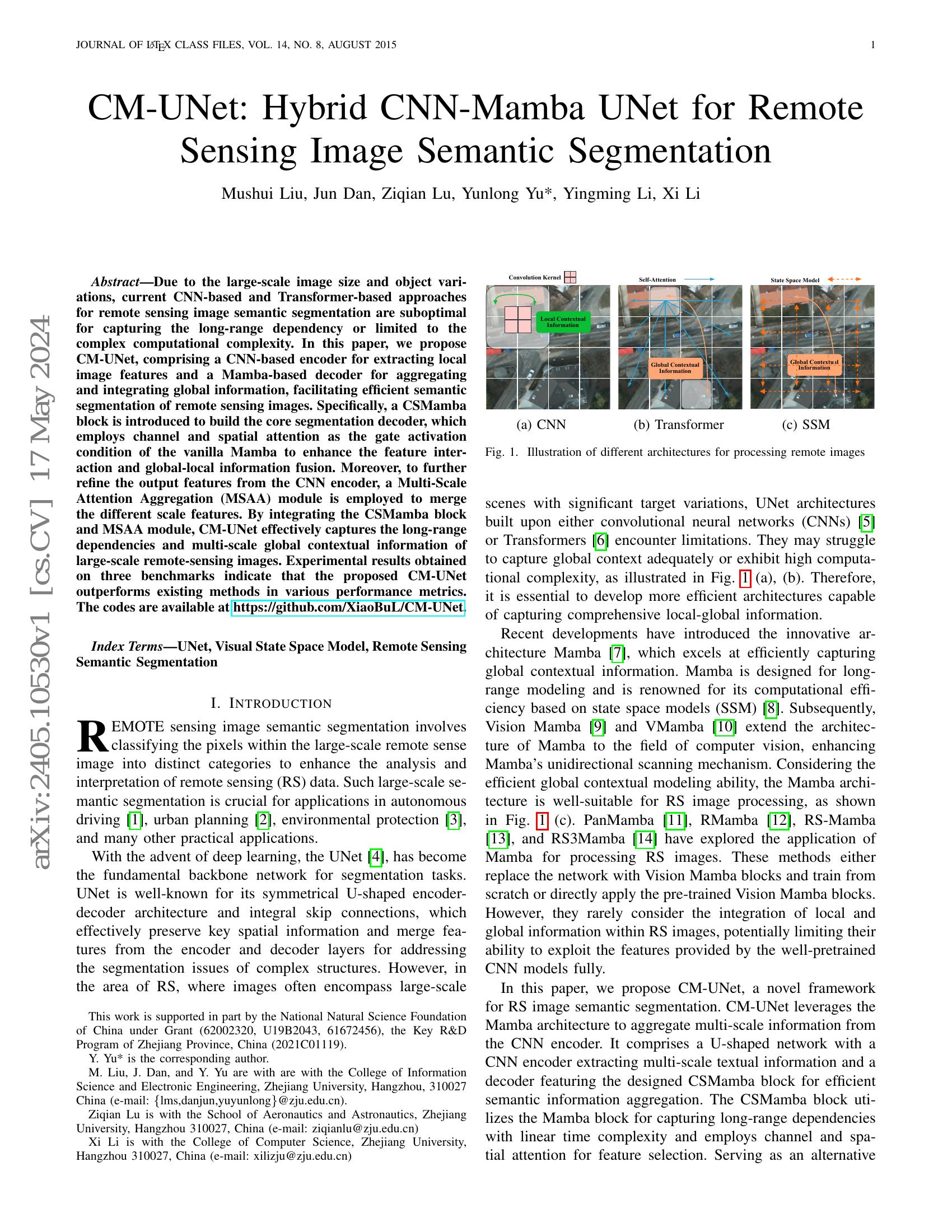 CM-UNet: Hybrid CNN-Mamba UNet for Remote Sensing Image Semantic ...