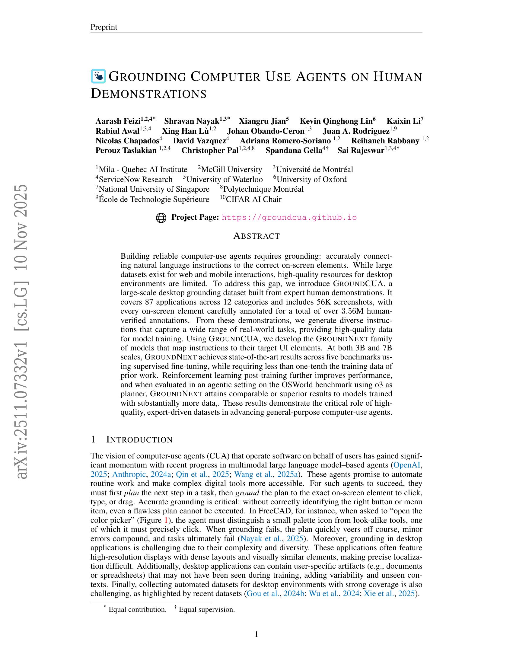 Grounding Computer Use Agents on Human Demonstrations - 智源社区论文