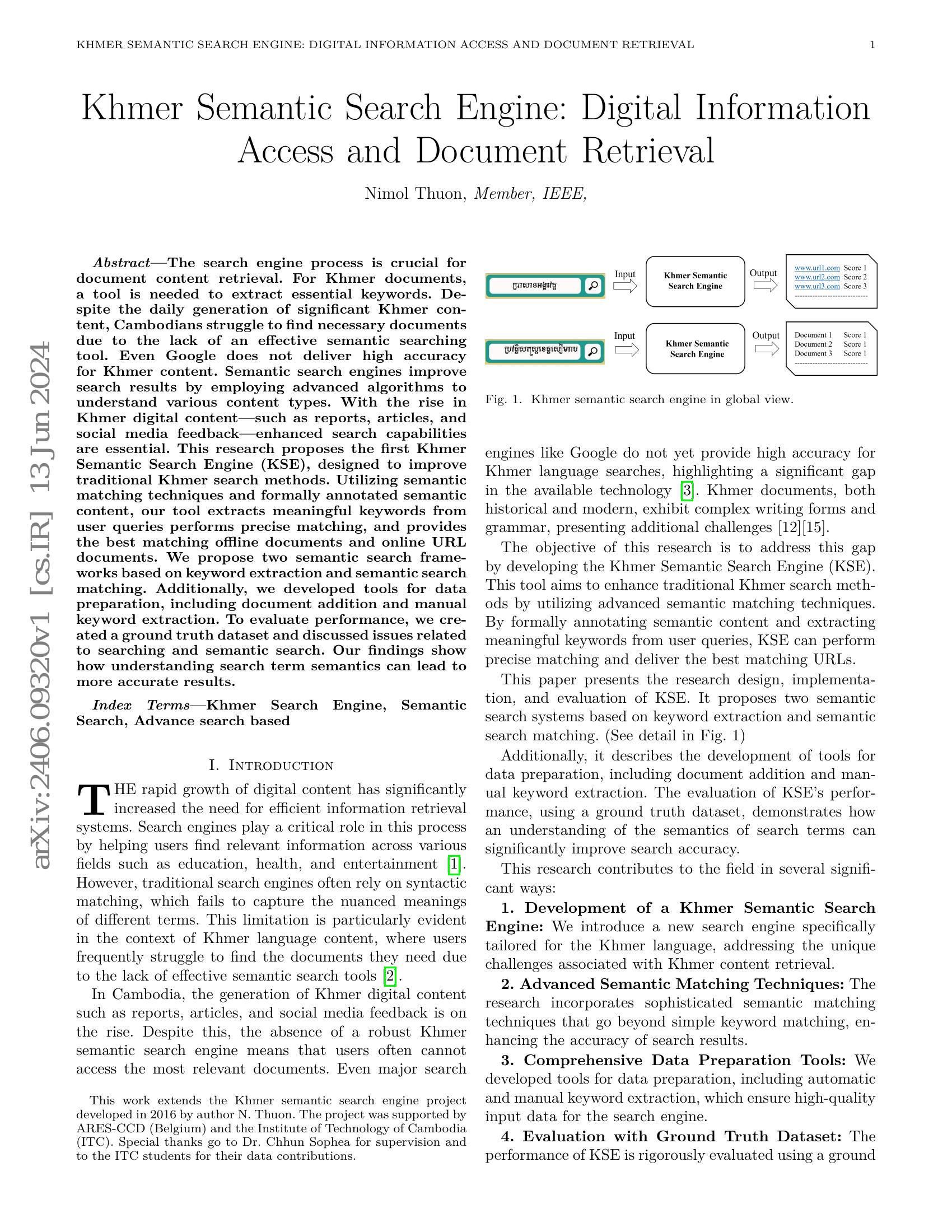 Khmer Semantic Search Engine: Digital Information Access and Document ...