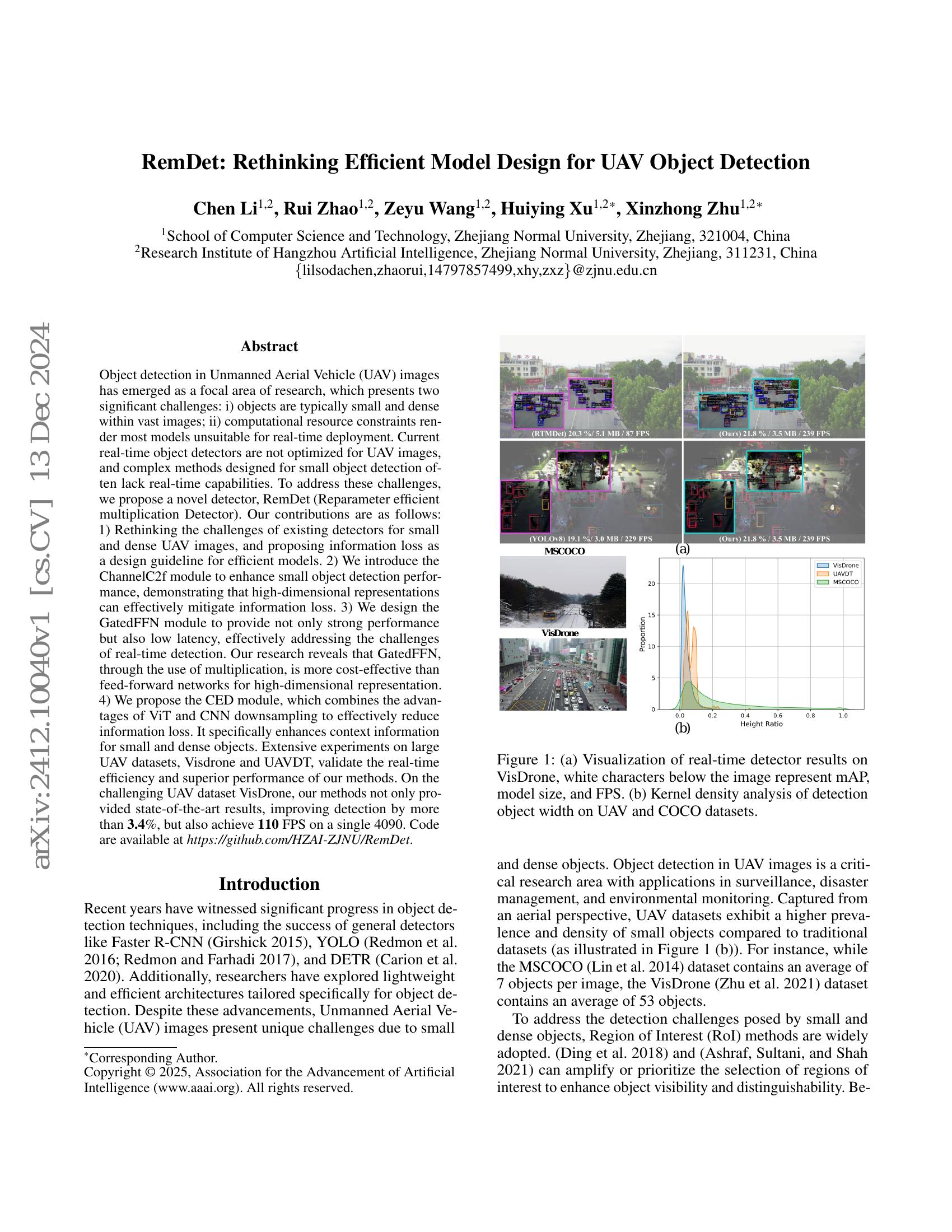 RemDet: Rethinking Efficient Model Design for UAV Object Detection - 智源社区论文